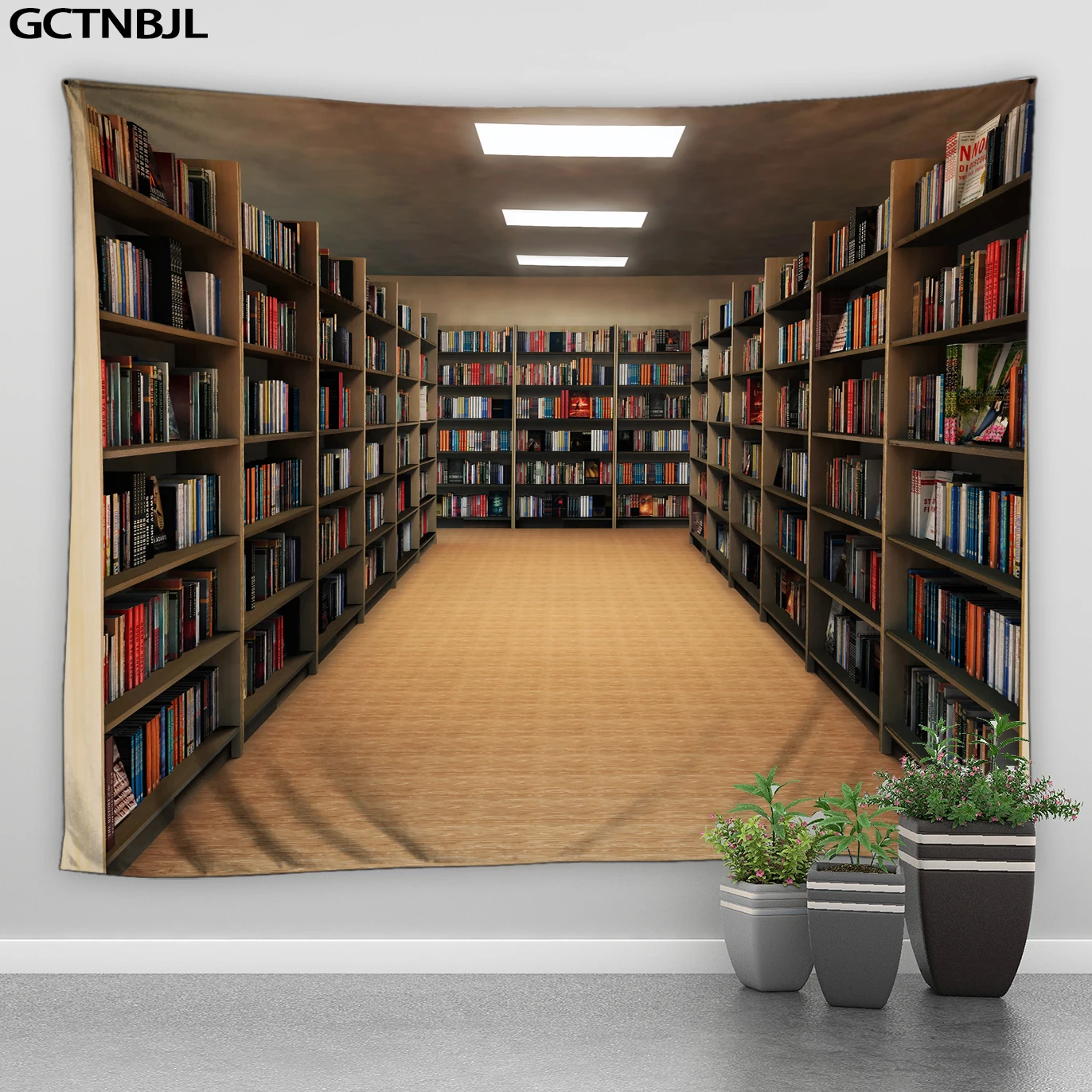 Home Gym Decor - Rak buku perpustakaan Vintage Eropa permadani