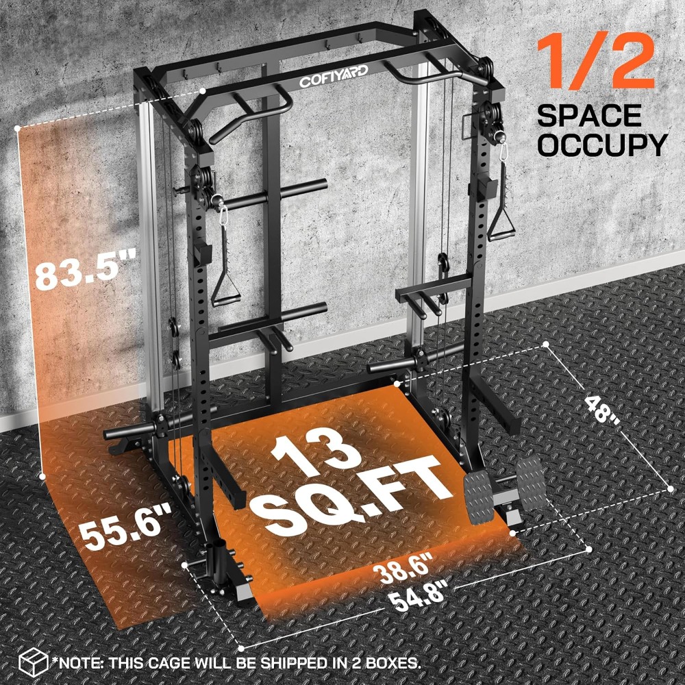 Home Gym Cable Pulley System - Rak Power Cage Squat Multifungsi dengan