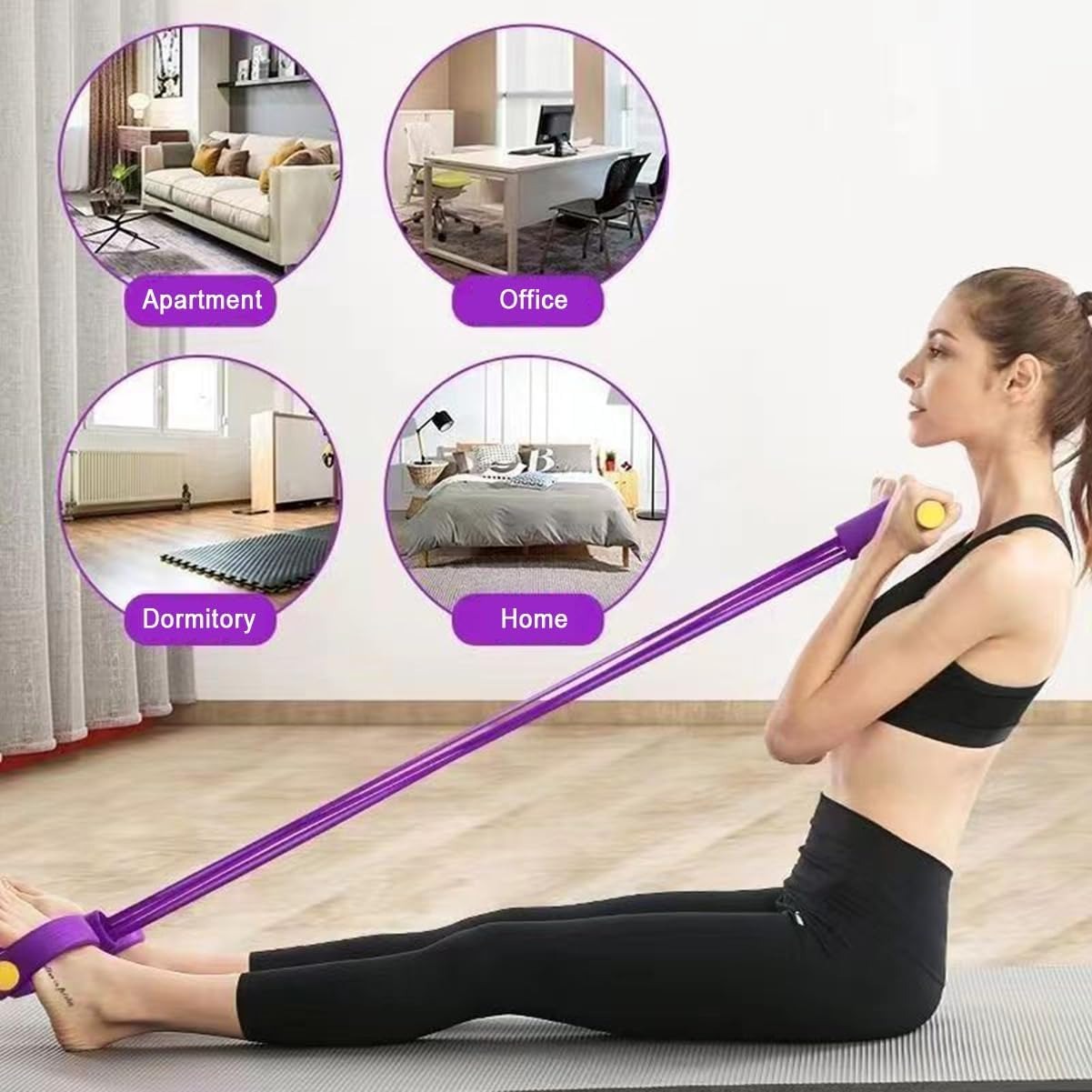 Home Gym Youtube - 21 Fitness Resistance Bands-6 Tube Pedal