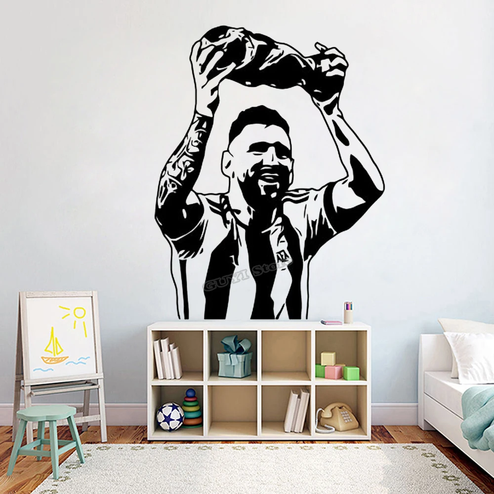 Home Gym On Wall - Messi stiker dinding stiker vinil sepak