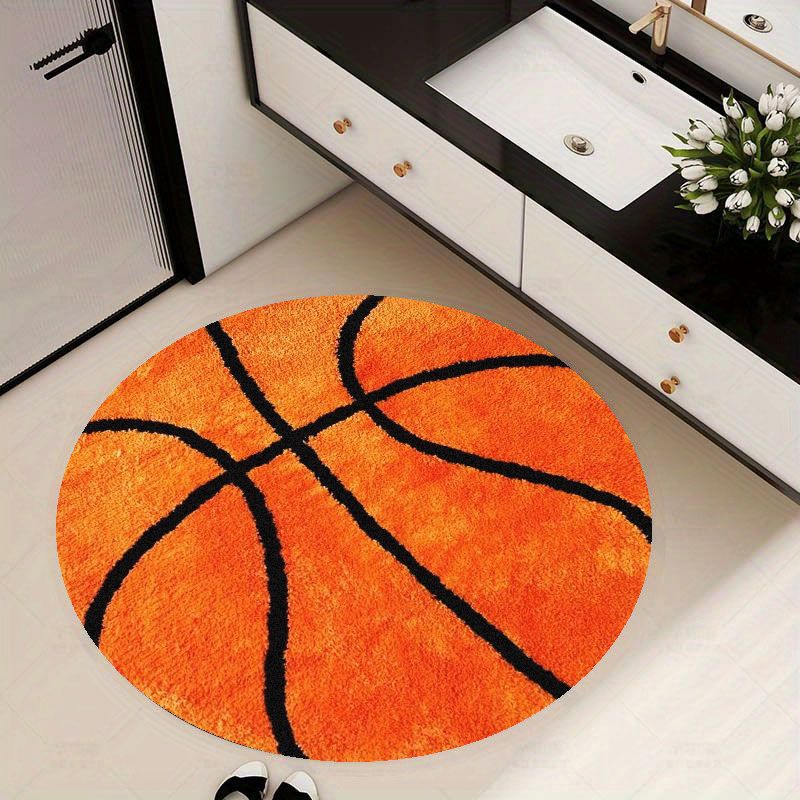 Home Gym Tunturi - Karpet Bulat Pola Bola Basket Flanel
