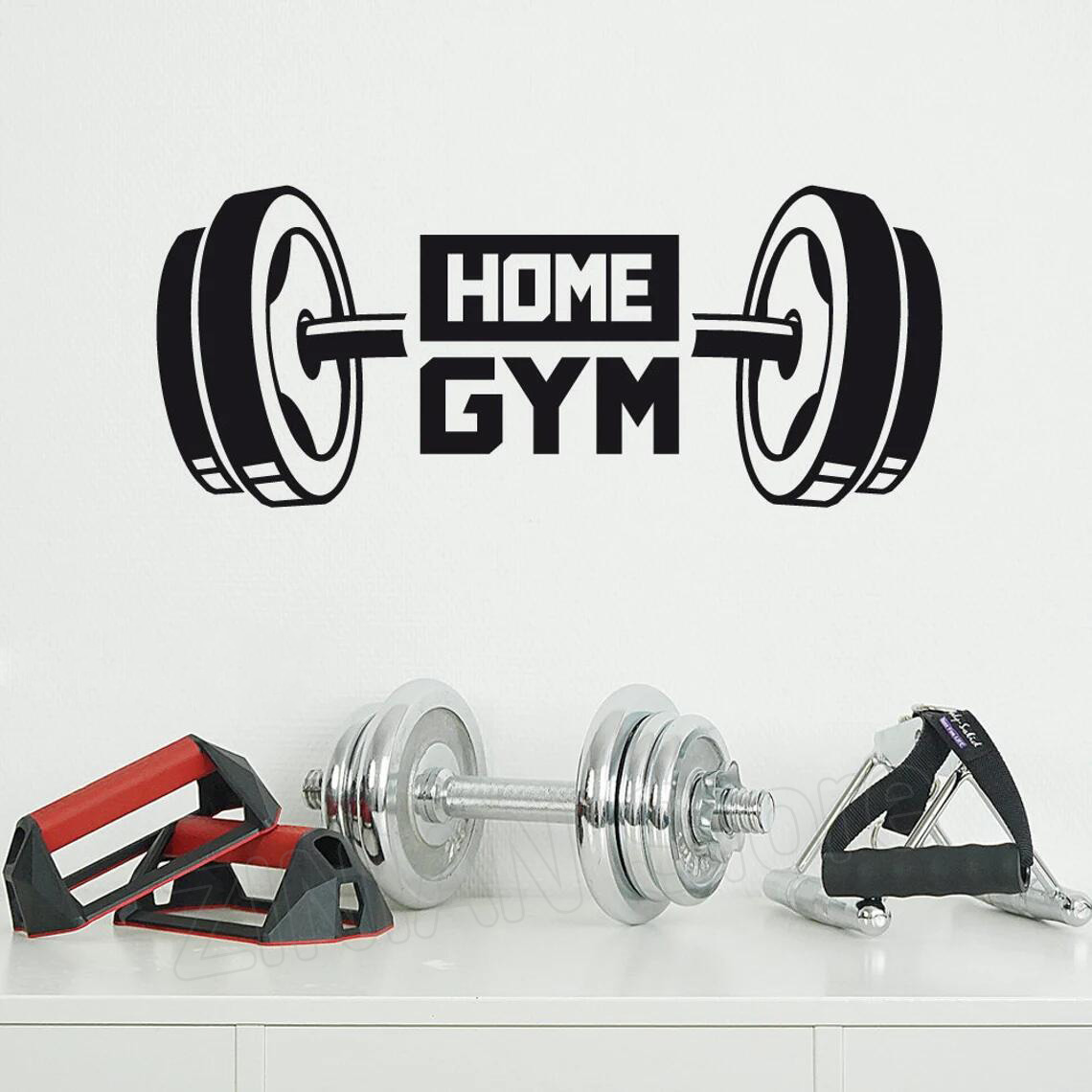 Home Gym On Wall - Stiker Dinding Dekorasi Gym Rumah Kebugaran