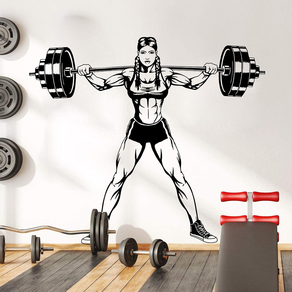 Stiker tembok Gym besar wanita - Home Gym On Wall ulasan dan harga