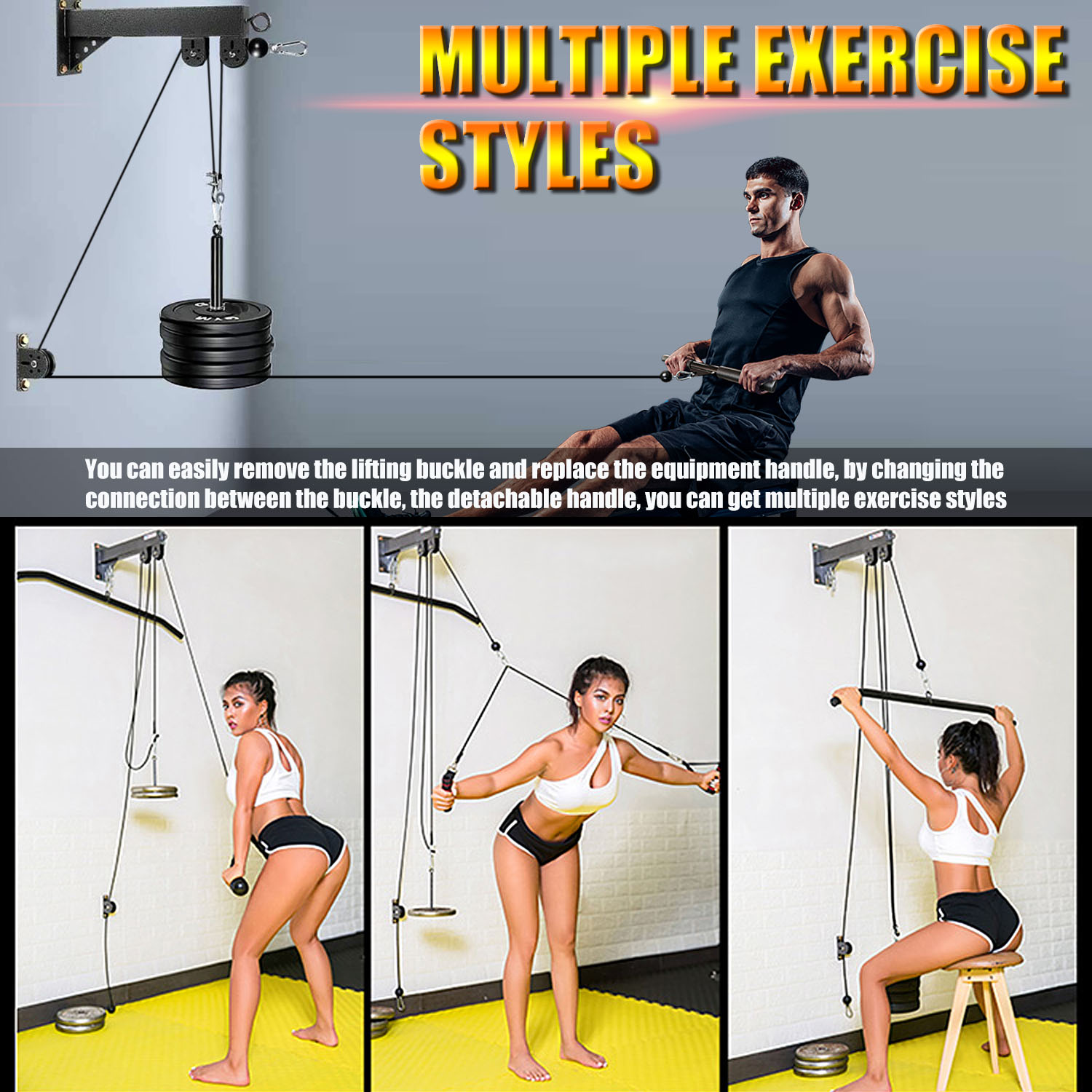 Sistem katrol terpasang di din - Home Gym Cable Pulley System ulasan dan harga