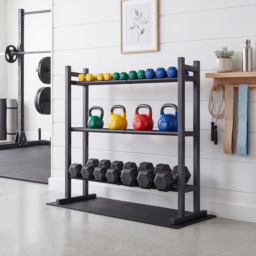 Rak Dumbbell 3 Tingkat Heavy D - Home Gym Equipments ulasan dan harga
