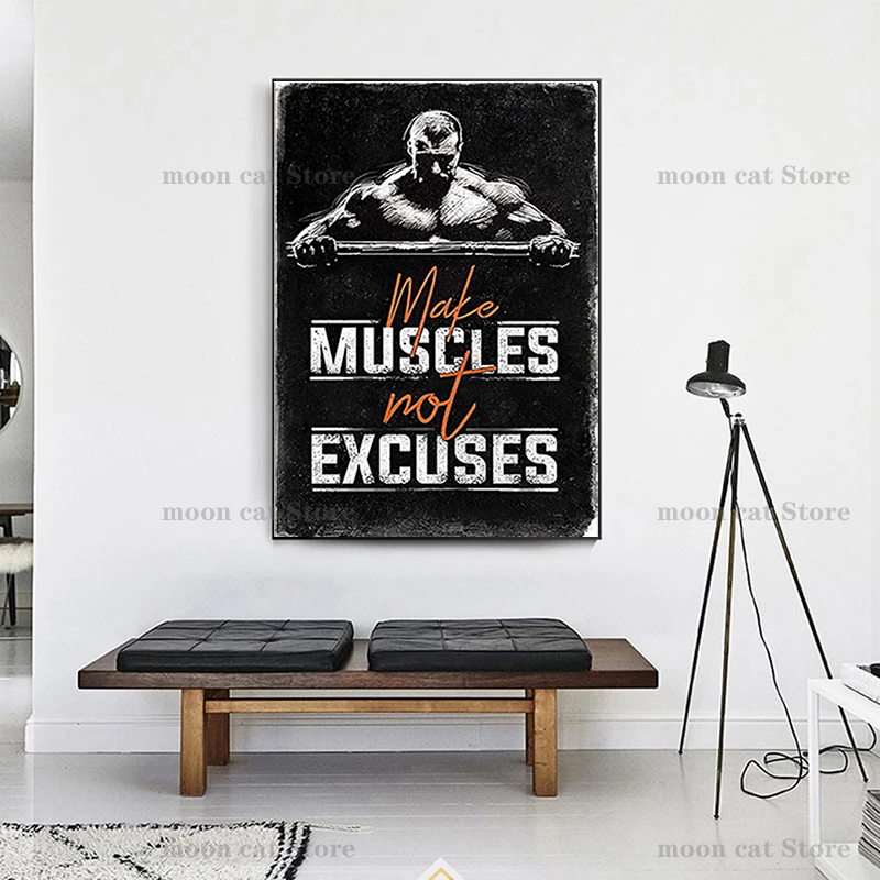 Poster Olahraga Fitness Poster - Home Gym On Wall ulasan dan harga